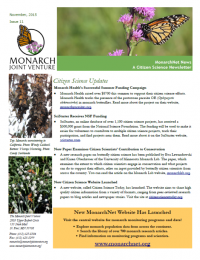 MonarchNet News Citizen Science Newsletter November 2015